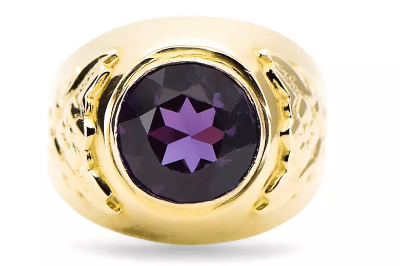 Ring Vintage Alexandrite 14K Yellow gold vrc078y